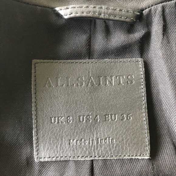 All Saints Balfern Leather Biker Jacket - Picture 9 of 13